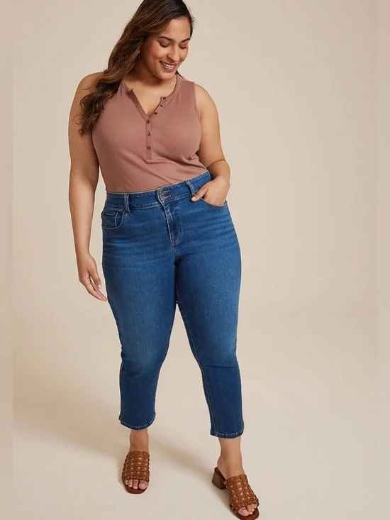 Maurices m jeans 18W curvy high rise slim straight ankle jean - Picture 1 of 6